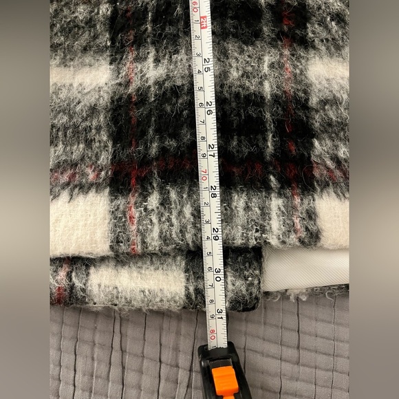 Banana Republic Italian fabric wool blend coat women small plaid red gray - Picture 15 of 16